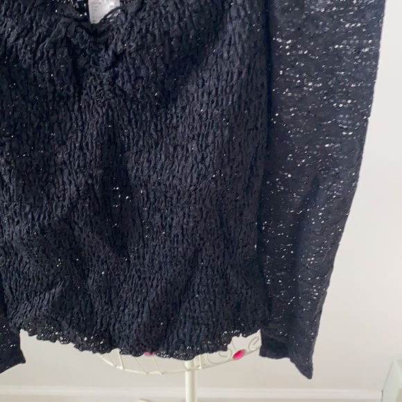 VENUS BLACK Smocked Lace Top - Picture 4 of 8